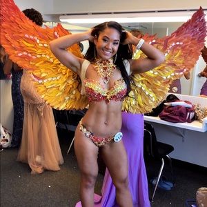 WBFF Phoenix Bikini Set w/ choker and wings